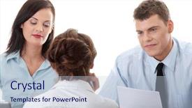  Presentation with business coaching - Slides having being interviewed for a job background and a lemonade colored foreground