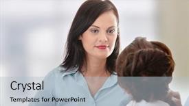  Presentation with business coaching - Colorful PPT theme enhanced with stress professionnel - business coaching concept young woman backdrop and a light blue colored foreground