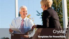  Presentation with business coaching - Presentation having business coaching outdoors - a man background and a wine colored foreground