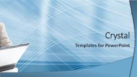  Presentation with people collage - Slide deck featuring business collage background business people background and a light blue colored foreground