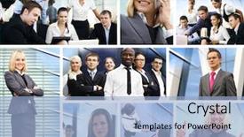  Presentation with time money - Theme enhanced with business collage made of many background and a light blue colored foreground