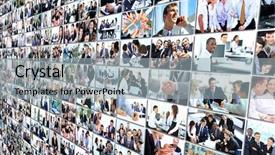  Presentation with collage - Audience pleasing PPT theme consisting of business collage backdrop and a light gray colored foreground