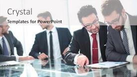  Presentation with financial - PPT layouts with business-colleagues-discussing-financial-documents background and a white colored foreground