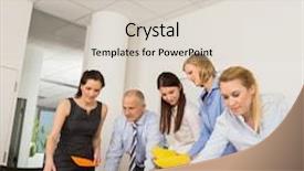  Presentation with labels - Audience pleasing PPT theme consisting of business colleagues discussing multicolored labels in boardroom meeting backdrop and a lemonade colored foreground