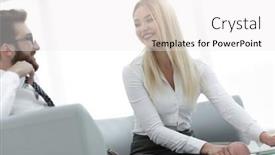  Presentation with new business ideas - Cool new presentation with business colleagues discussing new ideas in the office backdrop and a white colored foreground