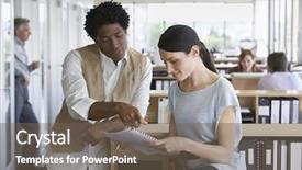  Presentation with paperwork - Cool new slide deck with frying in a pan restaurant backdrop and a  colored foreground.