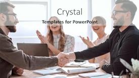  Presentation with work - Slide set having business-colleagues-discussing-work-issues background and a cool aqua colored foreground