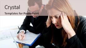  Presentation with stressed - Amazing slide set having flag of chania greece painted on brick wall backdrop and a ocean colored foreground