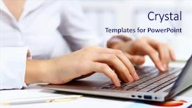  Presentation with hr manager - Theme with business comminucation - young manager working with notebook background and a sky blue colored foreground