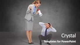  Presentation with business communication - PPT theme with business communication and office concept background and a  colored foreground