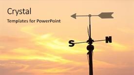  Presentation with weather - Presentation theme with business compass - silhouette of a weather vane background and a lemonade colored foreground