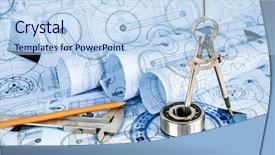  Presentation with bearing - Presentation theme having business compass - technical drawings with the bearing background and a sky blue colored foreground