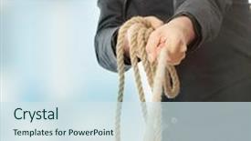 Presentation with rope - Colorful theme enhanced with business competition - businessman pulling on a rope backdrop and a sky blue colored foreground