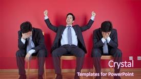  Presentation with successful - Slide set consisting of business competition - one successful businessman between two background and a tawny brown colored foreground