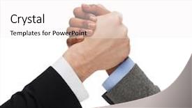  Presentation with business competition - Slides with business competition concept - hands of two people armwrestling background and a white colored foreground