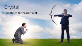  Presentation with business competition - PPT theme having business-competition-concept-with-businessman background and a light blue colored foreground