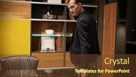  Presentation with concept - Presentation theme enhanced with business-concept-a-serious-young background and a tawny brown colored foreground