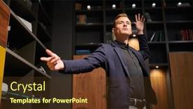  Presentation with successful - Presentation theme consisting of business-concept-a-successful-young background and a tawny brown colored foreground