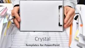  Presentation with financial reports - Audience pleasing presentation design consisting of business-concept-blank-paper-sheet backdrop and a light gray colored foreground