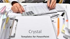  Presentation with financial reports - Cool new PPT theme with business-concept-blank-paper-sheet backdrop and a white colored foreground