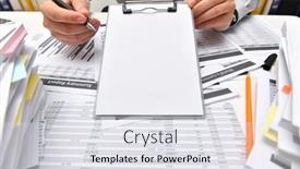  Presentation with financial reports - Audience pleasing slide deck consisting of business-concept-blank-paper-sheet backdrop and a sky blue colored foreground