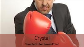  Presentation with boxing - Amazing PPT theme having business concept businessman in red boxing gloves backdrop and a red colored foreground