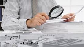  Presentation with financial reports - PPT layouts with business-concept-businessman-s-working background and a  colored foreground