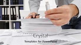  Presentation with flash - Colorful presentation design enhanced with business-concept-businessman-s-working backdrop and a light gray colored foreground