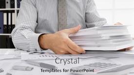  Presentation with financial reports - Presentation theme featuring business-concept-businessman-s-working background and a light gray colored foreground