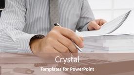  Presentation with financial reports - Amazing theme having business-concept-businessman-s-working backdrop and a coral colored foreground