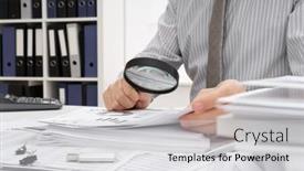  Presentation with financial reports - Amazing presentation theme having business-concept-businessman-s-working backdrop and a light gray colored foreground