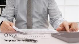  Presentation with financial reports - Slides featuring business-concept-businessman-s-working background and a soft green colored foreground