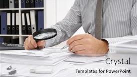  Presentation with financial reports - Colorful presentation design enhanced with business-concept-businessman-s-working backdrop and a white colored foreground