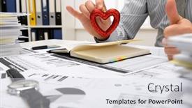  Presentation with financial reports - Presentation featuring business-concept-businessman-working background and a light gray colored foreground