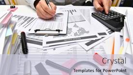  Presentation with financial reports - Amazing presentation having business-concept-businessman-working backdrop and a lemonade colored foreground