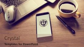  Presentation with coffee - Slide deck with business-concept-coffee-in-office background and a coral colored foreground