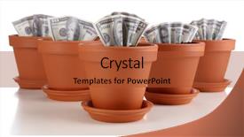  Presentation with business growing - Presentation theme consisting of business concept growing money background and a  colored foreground