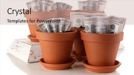  Presentation with business growing - Presentation featuring business concept growing money background and a soft green colored foreground