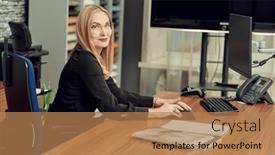  Presentation with modern elegant - Presentation theme consisting of business-concept-modern-successful-businesswoman background and a coral colored foreground