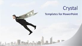  Presentation with freedom - Beautiful theme featuring business concept money is freedom backdrop and a sky blue colored foreground