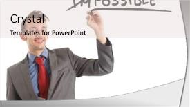  Presentation with motivation - Slide set consisting of business concept motivation word impossible background and a lemonade colored foreground