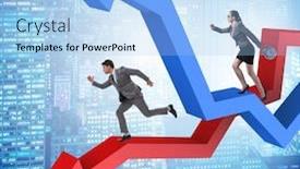  Presentation with recovery - Cool new slide set with business concept of both crisis and recovery backdrop and a light blue colored foreground