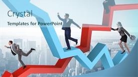  Presentation with recovery - Amazing presentation having business concept of both crisis and recovery backdrop and a sky blue colored foreground