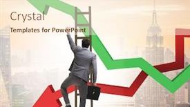  Presentation with financial crisis recovery - Presentation design with business concept of both crisis and recovery background and a cream colored foreground