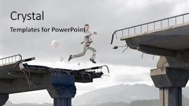  Presentation with overcome - Colorful PPT theme enhanced with business concept of businessman overcome backdrop and a  colored foreground