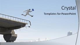  Presentation with overcome - Slide deck enhanced with business concept of businessman overcome background and a  colored foreground