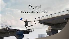  Presentation with overcome - Theme having business concept of businessman overcome background and a  colored foreground