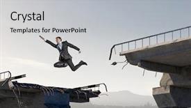  Presentation with overcome - Slides consisting of business concept of businessman overcome background and a  colored foreground