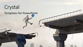  Presentation with overcome - Slide set featuring business concept of businessman overcome background and a  colored foreground