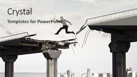  Presentation with overcome - Slide deck enhanced with business concept of businessman overcome background and a  colored foreground